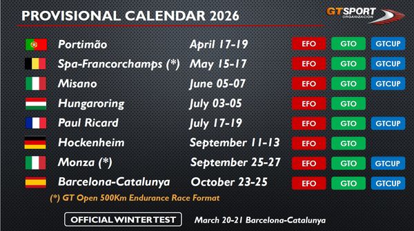 2026 Calendar changes:  Monza replaces Hockenheim, new date for Barcelona
